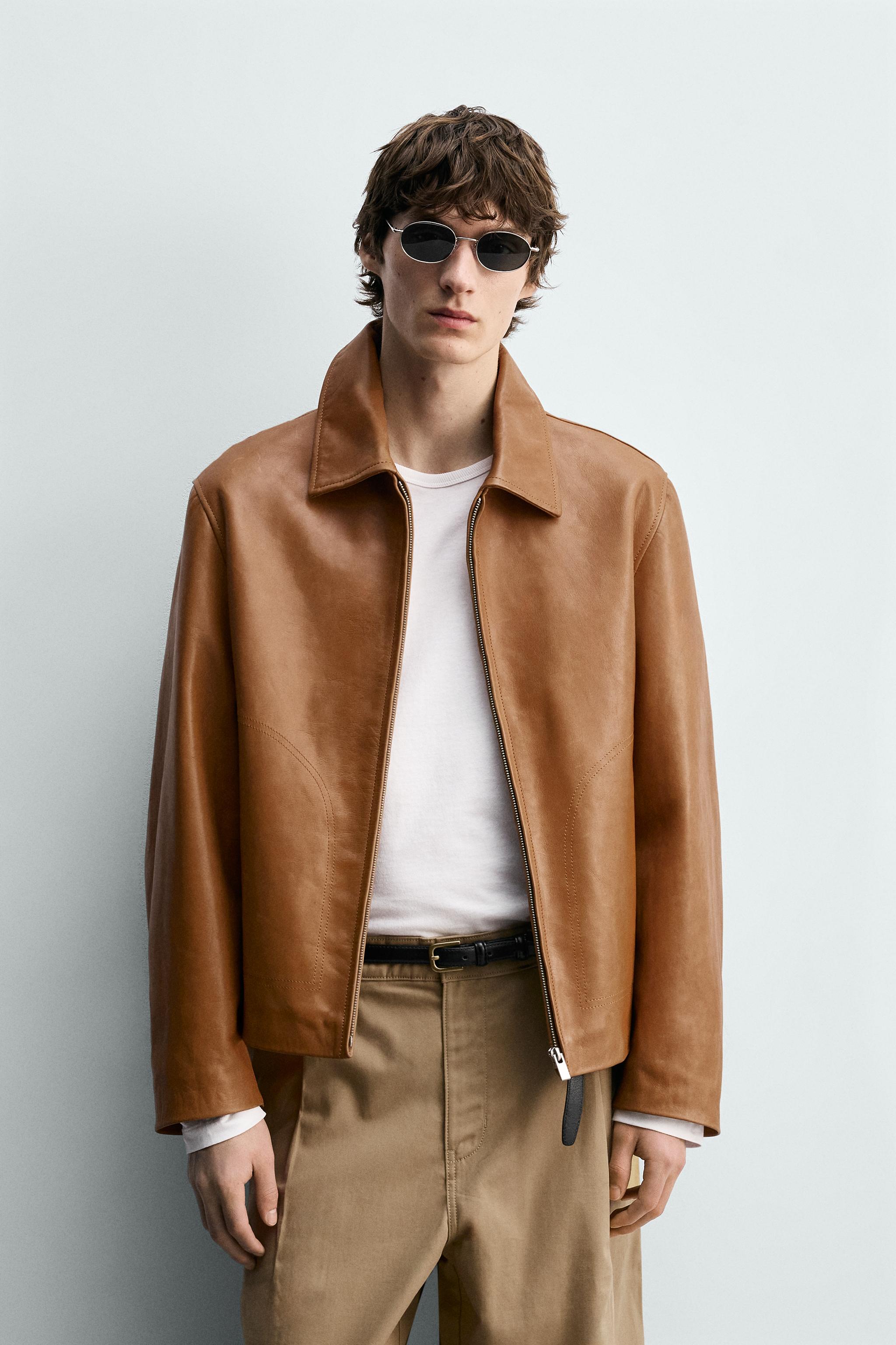 BLOUSON EN CUIR REGULAR FIT